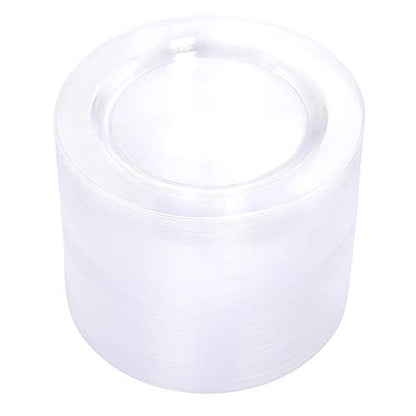 bUCLA 100Pieces Clear Plastic Plates - 6.25inch Premium Hard Disposable Salad/Dessert/Appetizer/Small Cake Plates for Wedding& Party - color: 6.25Inch-100pcs-Clear