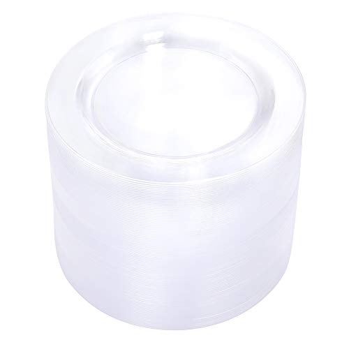bUCLA 100Pieces Clear Plastic Plates - 6.25inch Premium Hard Disposable Salad/Dessert/Appetizer/Small Cake Plates for Wedding& Party - color: 6.25Inch-100pcs-Clear