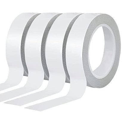 Thin Double Sided Tape for Craft,Card Making,Gift,Scrapbooking and Office School Stationery Supplies,Tear-by-Hand, Paper Backing (4Rolls,1 Inch x 32 Yards Per Roll) - size: 1 inch
