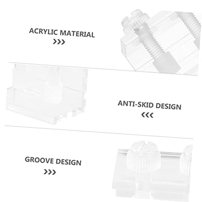FOMIYES 2pcs Acrylic Background Clips for Fish Tank Aquarium Backdrop Fixing Clamps Non-Skid Design and Siphon Groove for Securely Mounting Tank Backgrounds