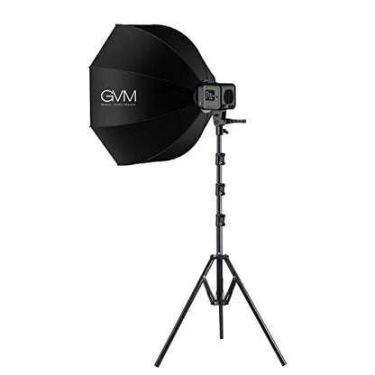 GVM SD80S 80W COB Video Light Kit, 5600K Continuous Lighting for Photography with Bowens Mount Softbox&Stand, 8 Lighting Effects Support AC Adapter & NP Series Battery - color: softbox lighting kit
