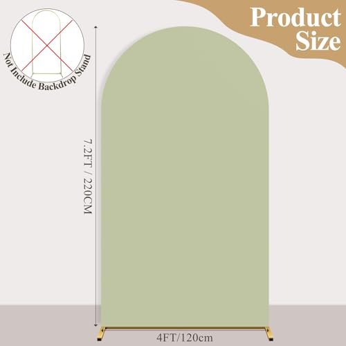 Ledido Wedding Arch Backdrop Cover 7.2FT Arch Covers Fitted Stretchy Spandex Round Top Stand Backdrop Cover for Wedding Banquet Ceremony Birthday Party Baby Shower Event Decoration,Sage Green - color: Sage Green, size: 7.2FT