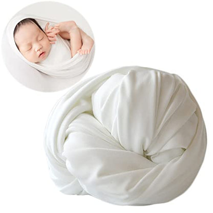 Zeroest Newborn Photography Stretch Wrap Boy Girl Baby Wraps Photography Props - Baby Photo Prop Stretch Blanket (White) - color: White