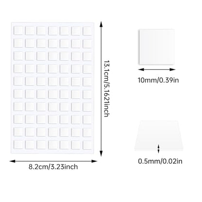 JANYUN 560 Pcs Double Sided Sticky Dots Removable Square Putty Clear Double Sided Tape for Crafts No Trace Sticky Tack Adhesive Tape (Square10 mm) - size: 0.39"x0.39" Square