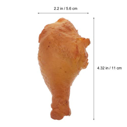 Toddmomy Fake Cooked Fried Chicken Leg Model Realistic Artificial Food Prop 3.93X2.20X1.57In for Home Kitchen Display Photography and Halloween Decor