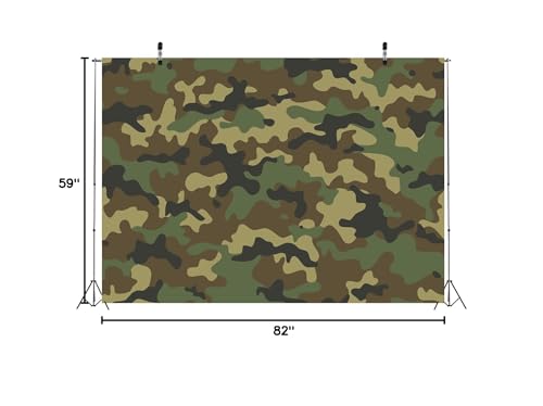 BELECO 7x5ft Fabric Abstract Camouflage Texture Backdrop Army Soldier Military Background Welcome Soldier Theme Party Decorations Kids Adults Birthday Shooting Photo Studio Props - size: 7x5FT