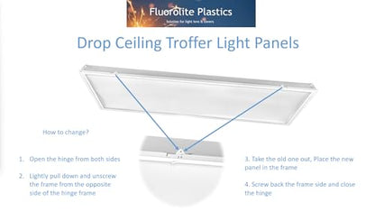 F12-100/2246-4 Pack | Replacement Fluorescent Light Cover | Flat Sheet Clear Prismatic Acrylic | Light Fixture Covers from Fluorolite | 22.5"x46.5"x.100 | 4 Pack