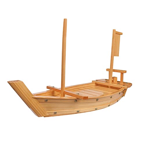 28 Inch Wooden Sushi Boat Serving Tray, Large Sushi Boat Plate for Sashimi Board Seafood Party, Great for Sushi Restaurant or Home (28inch/71cm)