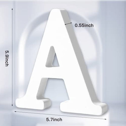 AOCEAN 6 Inch White Wood Letters - Unfinished Wood Letters for Wall Christmas Decor Standing Letters Slices Sign Board Decoration for Xmas Home Party Projects (A) - style: A