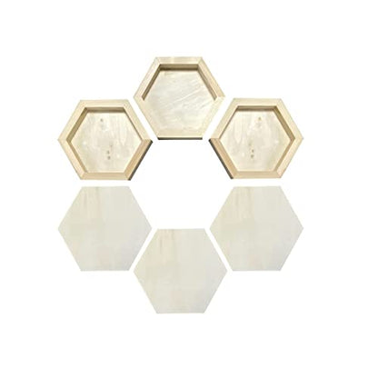 6 Pieces 6'' x 7'' Unfinished Wooden Hexagon Painting Panel Boards for Crafts, Blank Wood Canvas Panels for Pouring Art