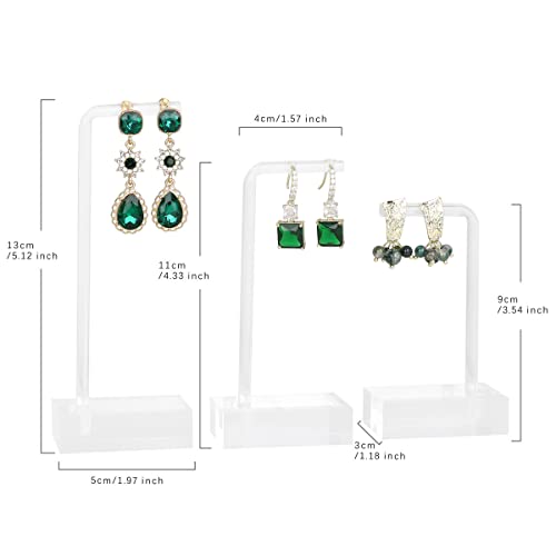 3pcs clear earring stand jewelry display for show, acrylic earring holder hanger for women, small earring jewelry display for selling Photo【Acrylic Earring L Stand-3pcs 】 - style: L bar
