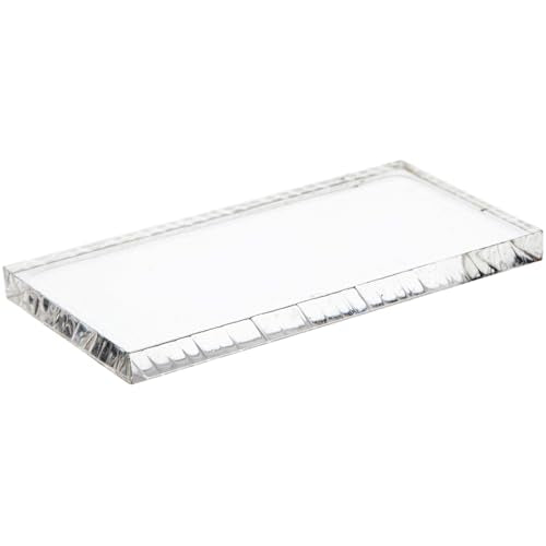 Plymor Clear Acrylic Rectangular Standard-Edge Display Base, 3" W x 1.5" D x 0.25" H, Pack of 2 - size: 3" x 1.5" x 0.25"