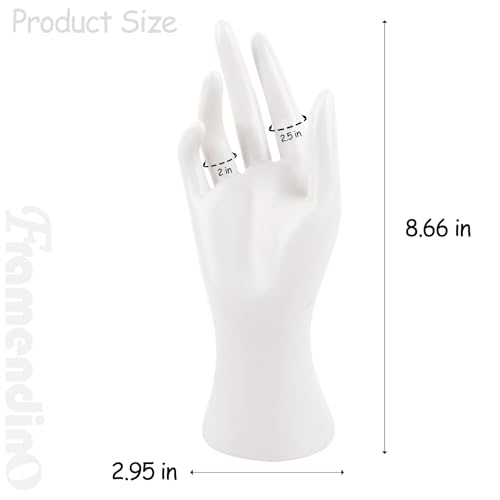 Framendino, Female Mannequin Hand Jewelry Display Holder Stand for Bracelet Necklace Ring Plastic (White, 1 Pack) - color: White, size: 1 Pack