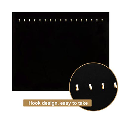 CertBuy 4 Pack Black Velvet Necklace Display Stands for Selling Jewelry Necklace Display Stand with 17 Hooks Jewelry Storage Holder for Chain