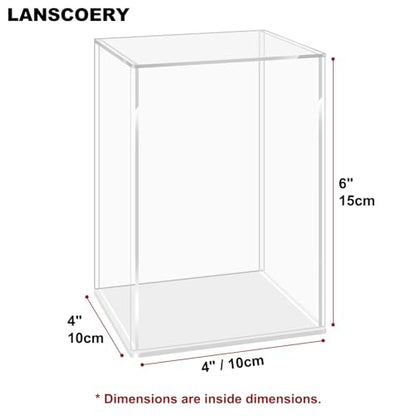 LANSCOERY Acrylic Display Case, Assemble Small Showcase Display Box for Collectibles, with Dustproof & Seamless Display Design, 4x4x6inch White Base - color: White, size: 4x4x6inch; 10x10x15cm