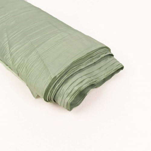 Efavormart 54" x10 Yards Sage Green Accordion Crinkle Taffeta Fabric Bolt for Wedding Birthday Party Dance Event Decoration - color: Sage Green