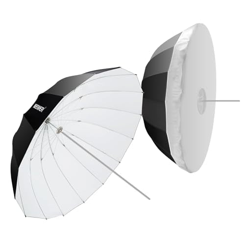 NEEWER 71"/180cm Parabolic Reflective Umbrella Photography with White Inner, Soft Lighting with Diffuser Cover, Bag, Quick Fold for Camera Photo Studio Video Light Shooting Monolight Flash, NS4U - color: White, size: 71"