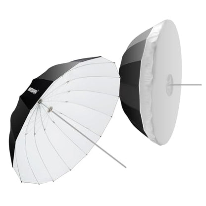 NEEWER 71"/180cm Parabolic Reflective Umbrella Photography with White Inner, Soft Lighting with Diffuser Cover, Bag, Quick Fold for Camera Photo Studio Video Light Shooting Monolight Flash, NS4U - color: White, size: 71"