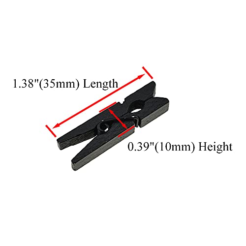 HAHIYO Black Wooden Clothes Pins Clothespins Small Do NOT Fall Apart 1.38 inches Length 50 Pack Sturdy Strong Springs No Rust No Discoloration for Laundry Bathroom DIY Craft Photos Food Opened Bags - size: Black 1.38 inches 50 Pack