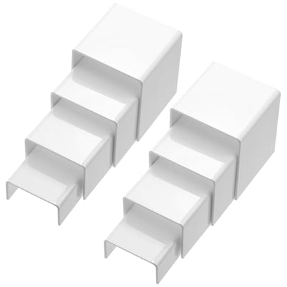 Chuangdi 20 Pcs Acrylic Display Risers, White Product Stand, Jewelry Display Riser Shelf Showcase Fixtures for Figure Dessert Cupcake Candy Action Showcase(White, Medium Set) - color: White, size: Medium Set