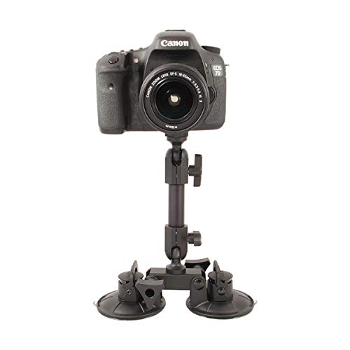 Delkin Devices Fat Gecko Dual Suction Camera Mount - Powerful Suction Cup Camera Mount for Car, Motorcycle, Desk, Window | Secure and Adjustable Action Camera Holder for Video Recording - style: Fat Gecko Double