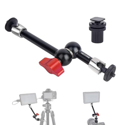 9" Cold Shoe Magic Arm with 360° Ball Joint, Extended Stainless Steel Friction Arm for Camera Cage Rig, LED Panel, Monitor Mount – Vlog Studio Photography-87002 - size: 9" Magic Arm