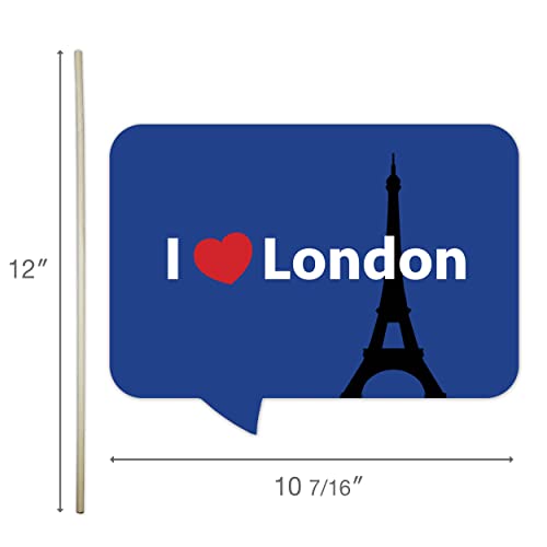 London Party Photo Booth Props Set – Fun UK-Themed Decorations for British Parties, Travel Events, and Celebrations (10)