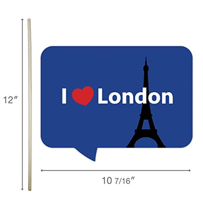 London Party Photo Booth Props Set – Fun UK-Themed Decorations for British Parties, Travel Events, and Celebrations (10)