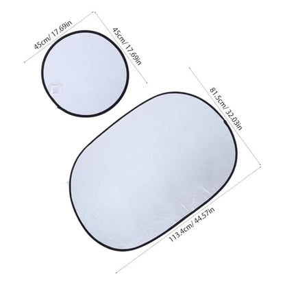 DOITOOL 2pcs Foldable Light Reflector Photography Soft Diffuser Board, Portable Collapsible Silver White Lighting Reflective Panel for Studio and Outdoor Photo Shoots