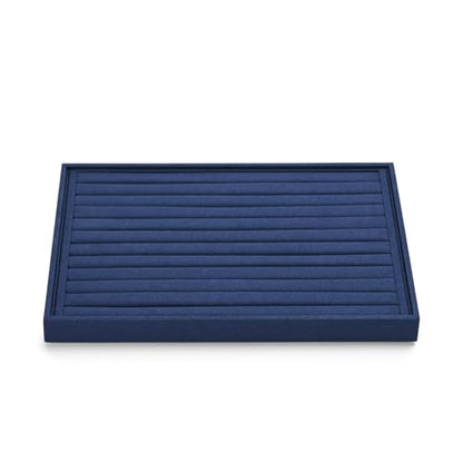 11 Slots Microfiber Jewelry Tray, Ring Display Earring Display Tray, Ring Earrings Studs Tray Showcase Display Jewelry Organizer (Blue) - color: Blue, size: 11 Slot