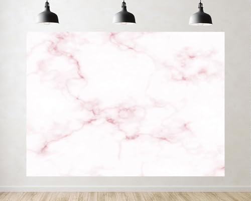 Trykid 7x5ft Pink White Marble Backdrop Veined Texture Soft Pastel Tones Elegant Surface Photography Background Modern Interior Tapestry Party Decoration Photo Booth Prop Fabric - size: 7x5ft