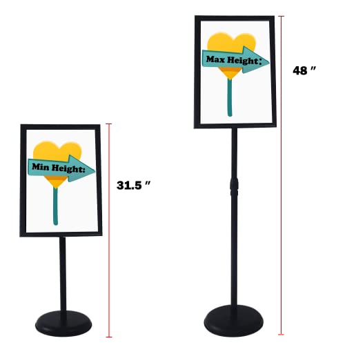 YDisplay Sign Holder Stand 11x17inches Pedestal Floor Standing Poster Stand with Base Height Adjustable Both Landscape Or Portrait Displayed,Black - size: 11×17inches,2pack