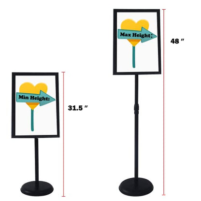 YDisplay Sign Holder Stand 11x17inches Pedestal Floor Standing Poster Stand with Base Height Adjustable Both Landscape Or Portrait Displayed,Black - size: 11×17inches,2pack
