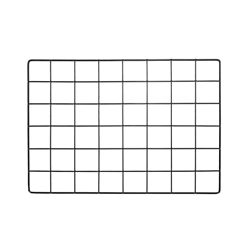 YOKIVE Iron Wire Grid Panel, Decorative Panels Board | Photo Pictures Display Holders Hanging Frame for Home Office (Black, 16"x12") - color: Black, size: 16"x12"