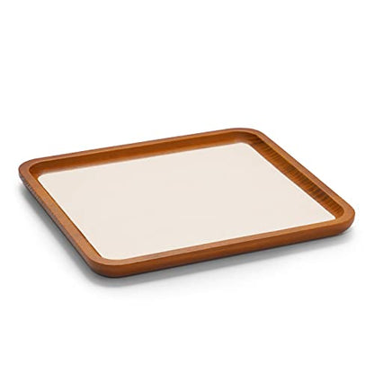Oirlv Solid Wood Jewelry Tray Jewelry Display Holder Showcase Jewelry Display Organizer (Large, Creamy-white) - color: Creamy-white, size: 13.78"x 9.45"x 0.59"