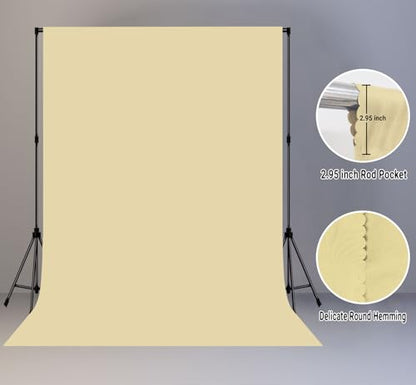 Tan Photo Backdrop for Photoshoot 5x7ft, Zoom Meeting Photography Backdrop Studio Shooting Props - color: Tan, size: 5x7ft