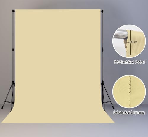 Tan Photo Backdrop for Photoshoot 5x7ft, Zoom Meeting Photography Backdrop Studio Shooting Props - color: Tan, size: 5x7ft