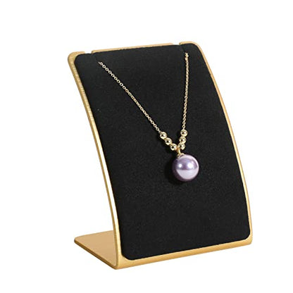 Black Necklace display stand, Velvet Jewelry necklace display holder for selling, small metal earring neck storage organizer, online jewelry photography props【Black】 - color: black