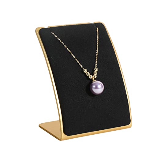 Black Necklace display stand, Velvet Jewelry necklace display holder for selling, small metal earring neck storage organizer, online jewelry photography props【Black】 - color: black