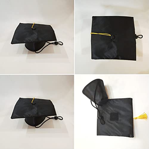 1 Piece Black Pet Graduation Hat with Yellow Tassel Pet Graduation Costume Apparel for Photo Prop Costume for Dogs Cats Holiday Accessory
