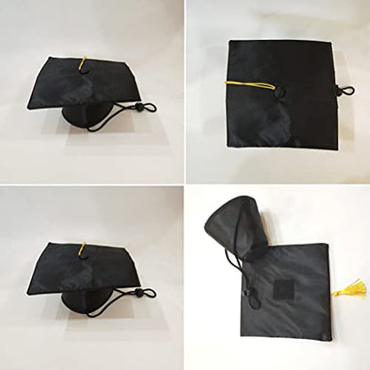 1 Piece Black Pet Graduation Hat with Yellow Tassel Pet Graduation Costume Apparel for Photo Prop Costume for Dogs Cats Holiday Accessory