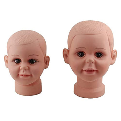 Voloria Small Baby Girl Children Mannequin Manikin Head for Wig Hats Display Show Stand Model Mannequins 1piece - size: Small