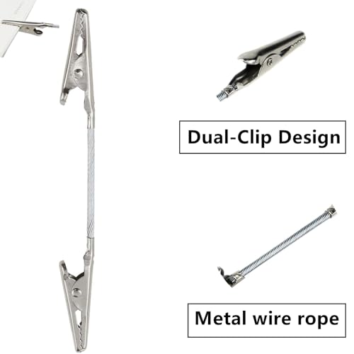 10 Pcs Double Sided Metal Alligator Clips for Crafts, Photos, Notes, Silver