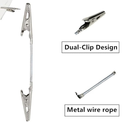 10 Pcs Double Sided Metal Alligator Clips for Crafts, Photos, Notes, Silver