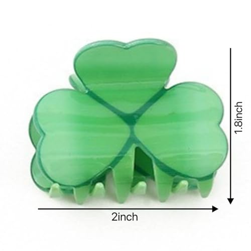 2pcs Green Shamrock Hair Claw Clips, St. Patrick's Day Hair Accessories for Women Girls,Irish Flag Lucky Clover Hair Jaw Barrettes,Holiday Party Favors - color: St. Patrick's A