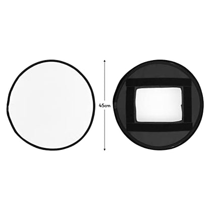 YN45-1 45cm/18in Round Softbox Diffuser Collapsible with Carrying Bag for YONGNUO YN300/YN300 II/ YN300 III/ YN300 IV LED Video Light