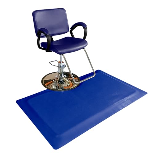 Rhino Mats, Rhino Hide Salon Mat, Non-Slip Standing Cushioned Comfort Anti-Fatigue Mat for Salon, Barbershop, or Spa (Blue, Rectangle 3' x 3.5' x 1/2") - color: Blue Rectangle, size: 3' x 3.5' x 1/2"