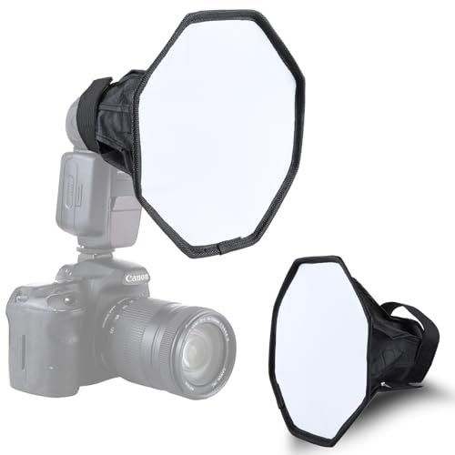 PULUZ Portable Flash Softbox for Speedlights, 8"/20cm Universal Collapsible Octagonal Studio Softbox Flash Diffuser for Canon, Nikon, Sunpack, Nissin, Sigma, Sony, Panasonic Lumix Flashes - size: 8"/20cm