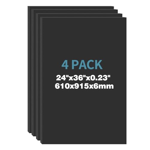 4 Pack Foam Board 24"x36", 0.23 Inch Thickness Black Poster Board, Double-Sided Acid-Free Foam Core Board, Large Lightweight Polystyrene Mat Board for Painting, Display, Craft & School Projects - color: Black, size: 24"x36"