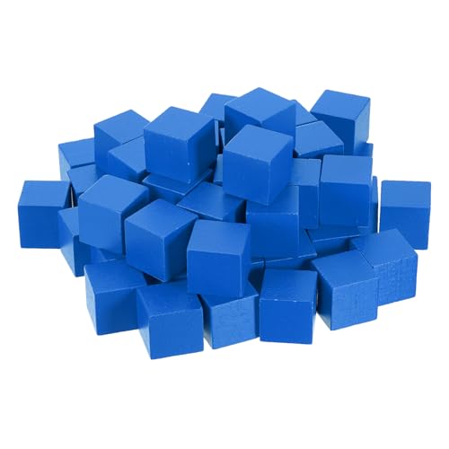 uxcell 100Pcs Wood Blocks for Crafts, 1 Inch Unfinished Wooden Cube Pine Wood Square Block for DIY Craft Projects, Blue - color: Blue, size: 1"